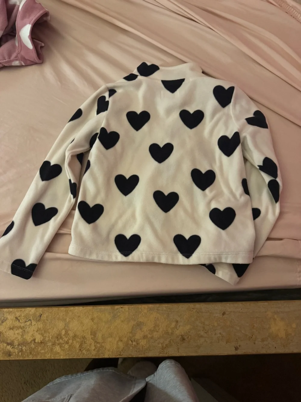The Children's Place White Sweater with Black Heart Print